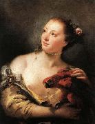 Woman with a Parrot Giovanni Battista Tiepolo